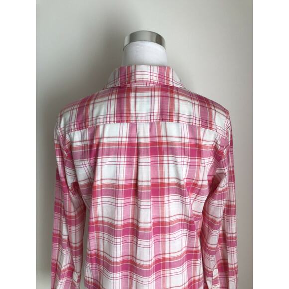 Vineyard Vines Relaxed Fit Plaid Shirt Button Up Blouse Whale Logo Womens Size 4 - Picture 7 of 10